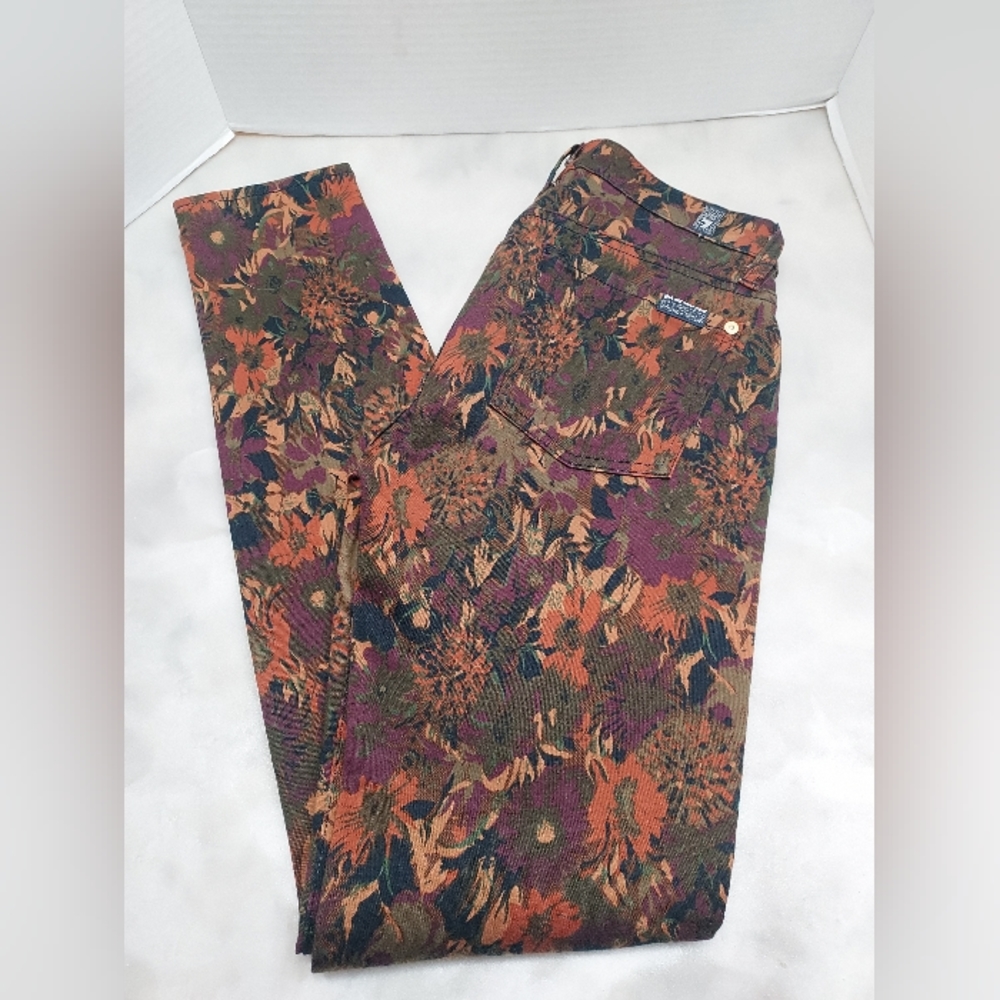 7 For All Man Kind Print Skinny Trendy Fall Jeans Size 27